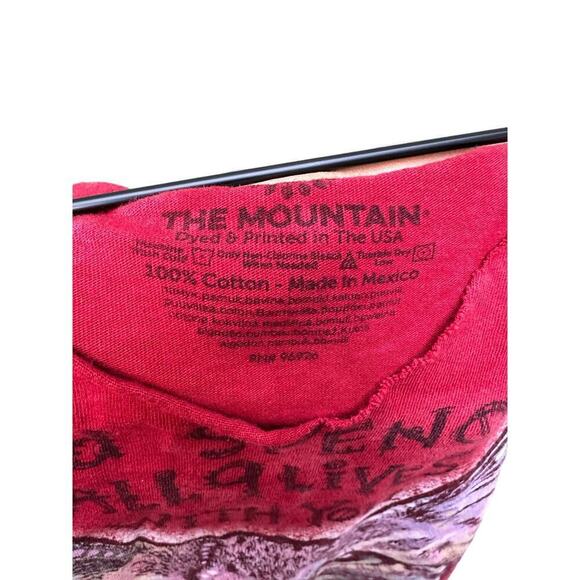 The Mountain Adult Med Teen Mosaic Cat Tie Dye Tank Top Unisex  Red color - Picture 4 of 6